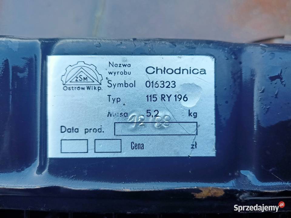 Chłodnica typ 115 RY 196 Fiat 125p Żarnowa