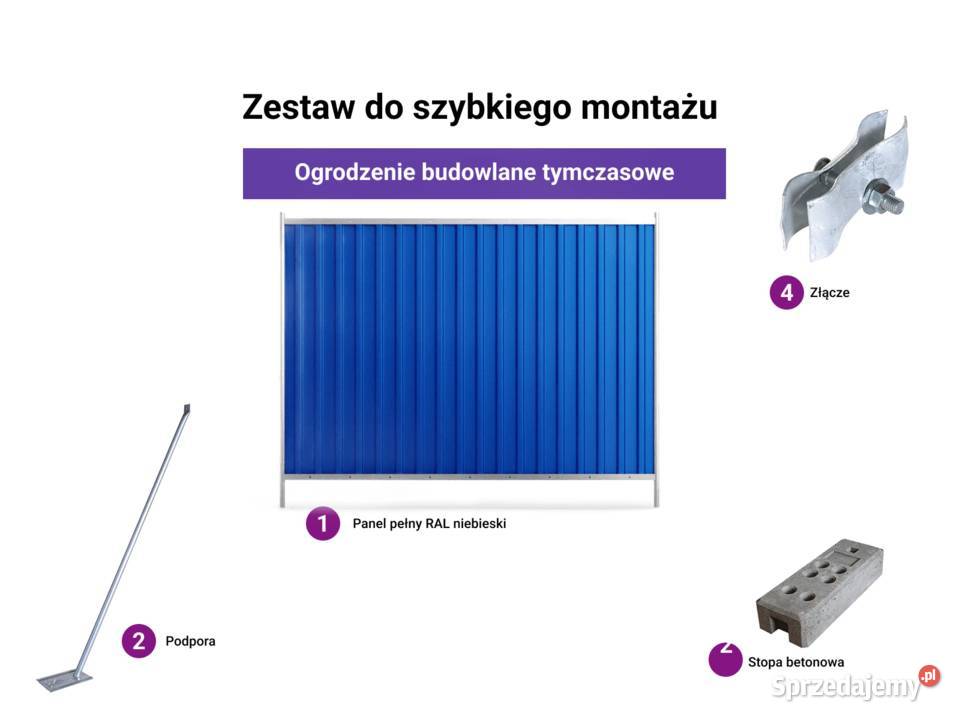 Ogrodzenie budowlane Opole pełne RAL Niebieski