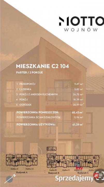 Mieszkanie 6043m2 2 pokojowe Wrocław miejsce parkingowe