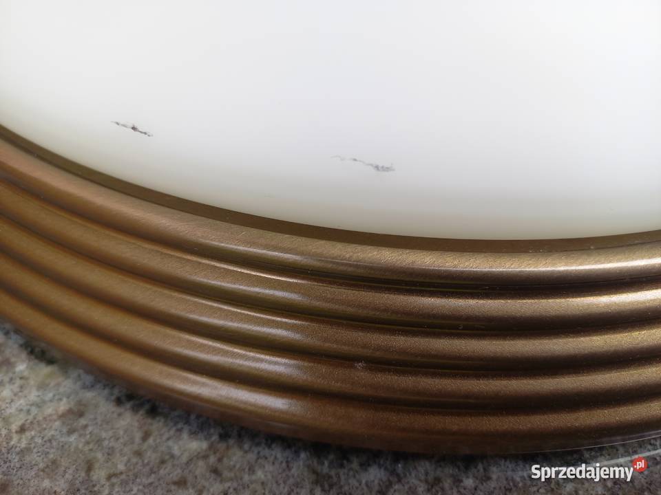 Plafon mosiężny ze szklanym kloszem Lampa Gawroniec