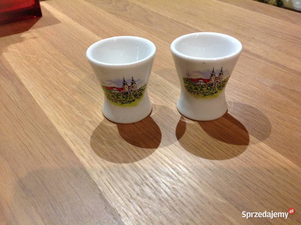 Porcelanowe Kieliszki do Jajek STARE 2 Sygnowane Nowa Sól