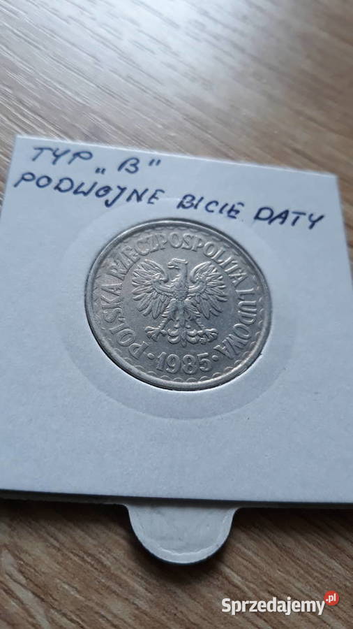 1 złoty 1985 rTyp BPodwójne bicie datyRR