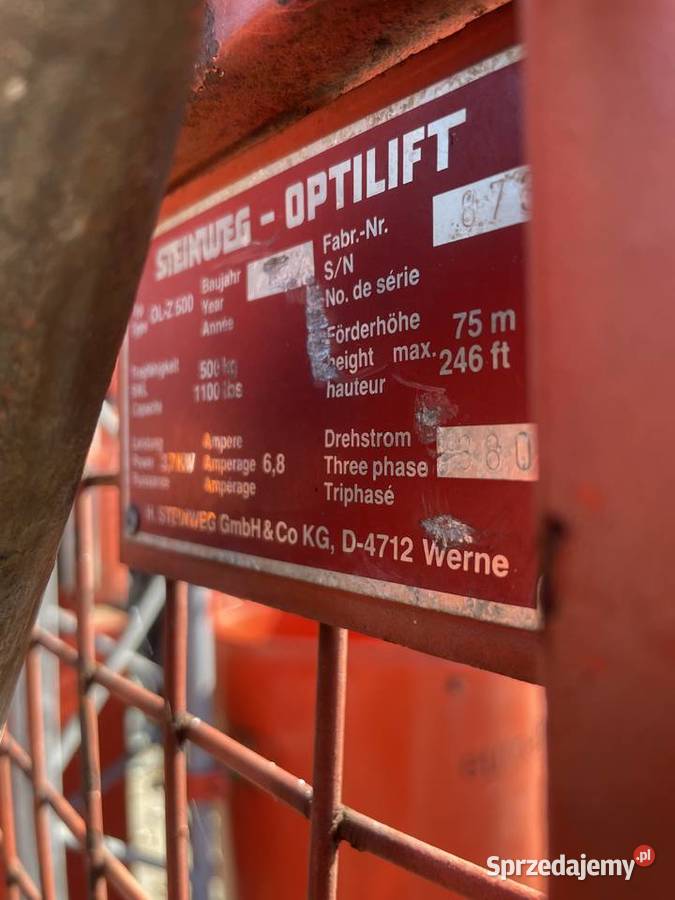Winda budowlana STEINWEG OPTILIFT wciągarka do Ślesin sprzedam
