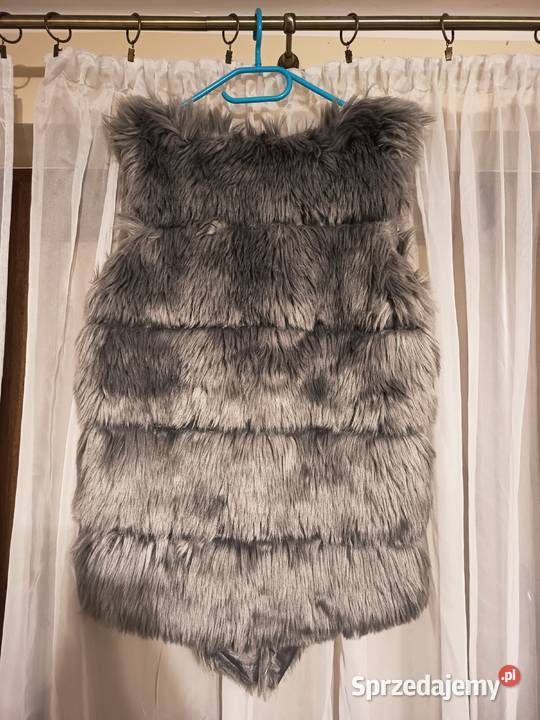 Damska Futrzana Kamizelka Bezrękawnik Faux Fur Suwałki