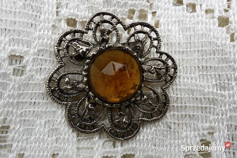 Stara angielska broszka zimowy czas sprzedam
