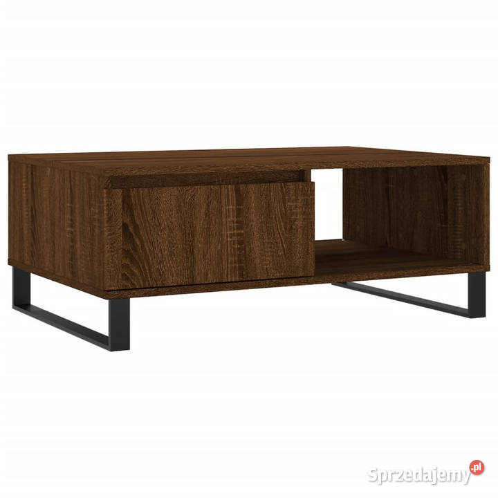 Stolik kawowy brązowy dąb 90x60x35 materiał Warszawa