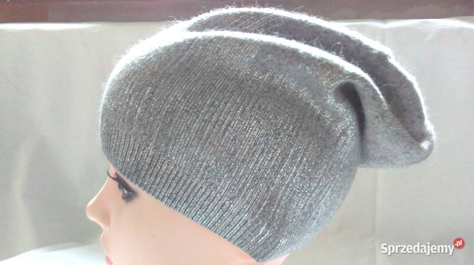 Czapka srebrna Damska r LXL Elegancka gat I NOWA Dla kobiet