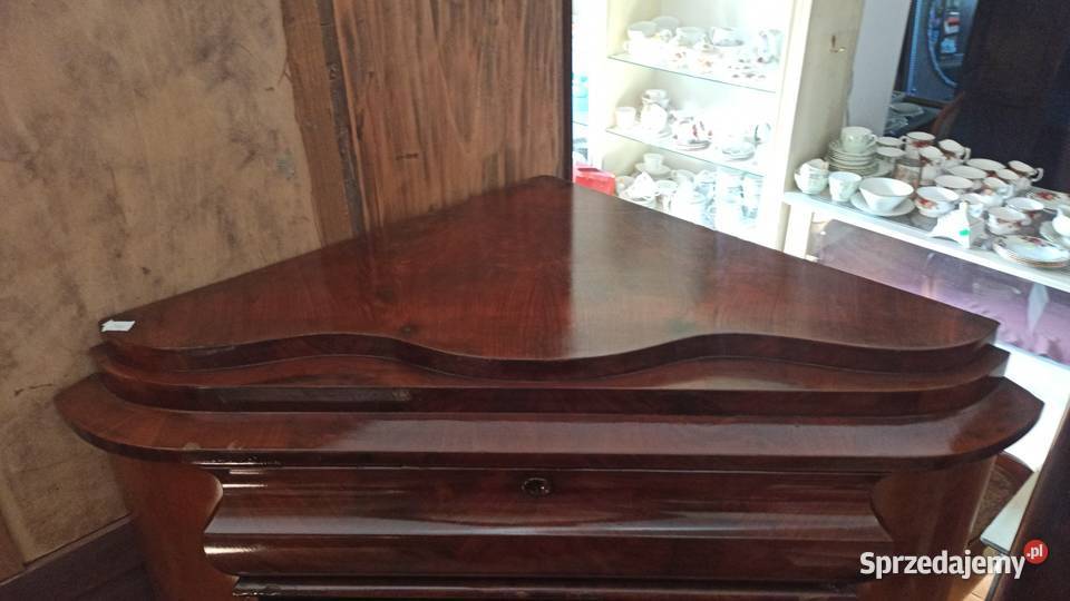Komoda narożna z mahoniu politura Biedermeier Antyki Gdańsk