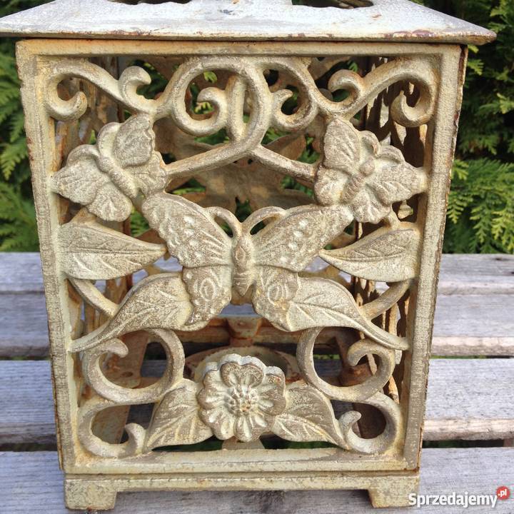 Stary żeliwny lampion motyl motyle Warszawa