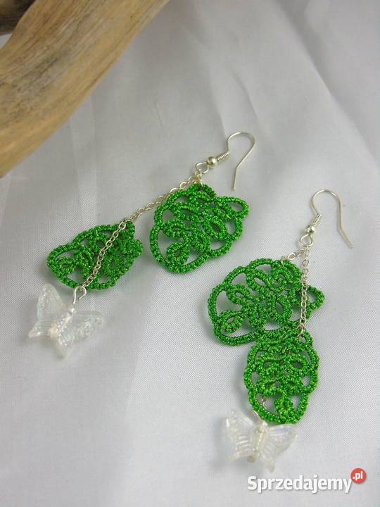 Kolczyki koronkoweróżne wzory kolory Wiśniowa sprzedam