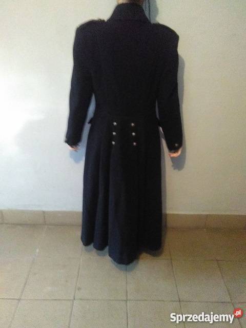 Płaszcz wełniany damski czarny militarny 38 czarny Jasło