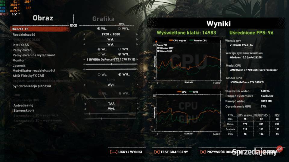 Komputer RYZEN 7 GTX1070ti 16GB RAM DDR4 nvme Liczba rdzeni procesora 6
