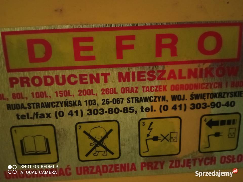 Betoniarka Defro 200 l nieużywana Częstochowa