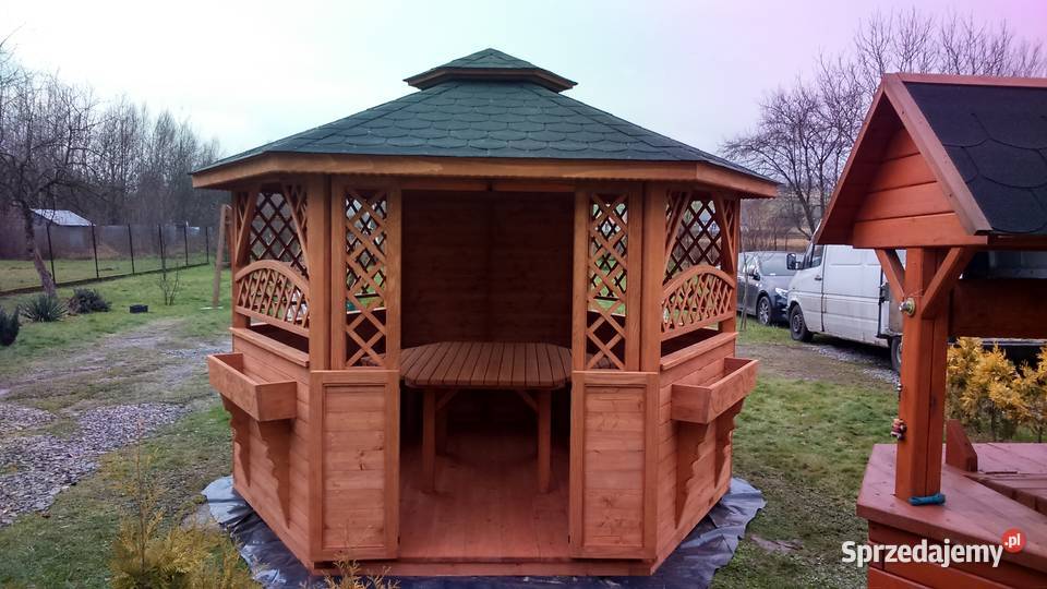 Altana ogrodowa drewniana sześciokątna Wiata Nowy Sącz
