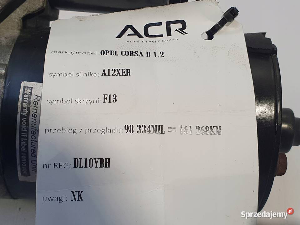 ROZRUSZNIK Opel Corsa D 12 16V bosch A12XER Chełm
