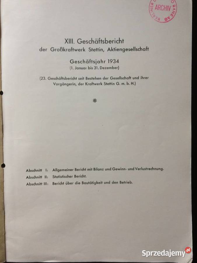 2807 Sprawozdanie Roczne Elektrowni Stettin Szczecin