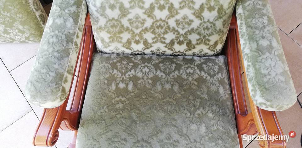 Fotel stylowy relaks ludwik zielony seniora na