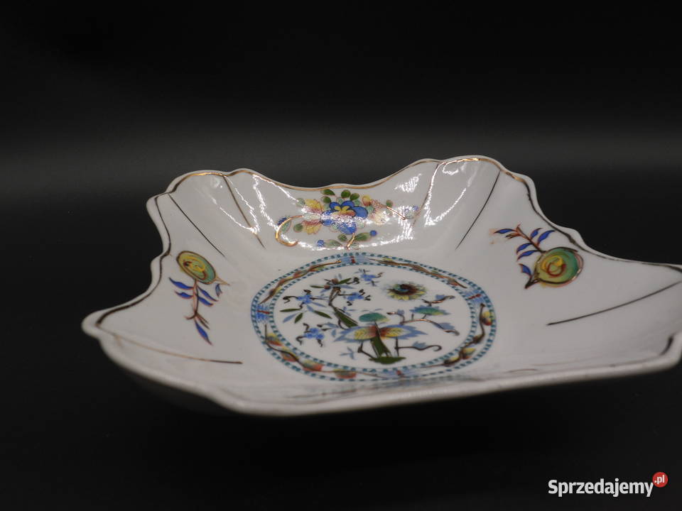 Porcelanowa antyczna kwadratowa pateramisa Raszków