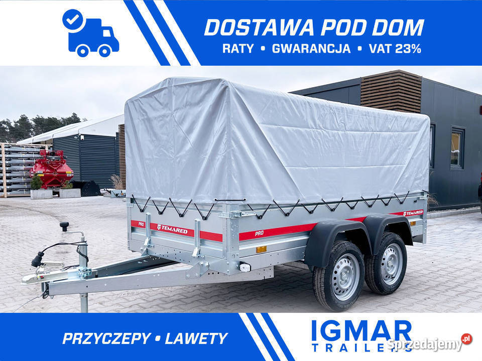 Przyczepa TEMARED PRO 26122 z plandeką 80 DMC Burtowe i plandeki