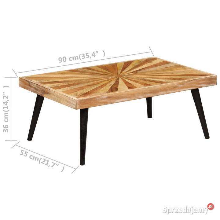 Stolik kawowy z litego drewna mango 90 x 55 x 36 Warszawa