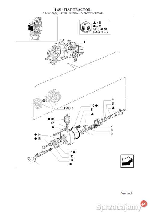 FIAT L85 katalog części w języku poslkim z pomorskie Gdańsk