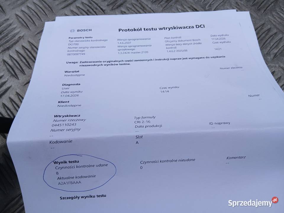 Wtryskiwacz Bosch Alfa Romeo 147 156 19 JTD Saab Szczerbice sprzedam