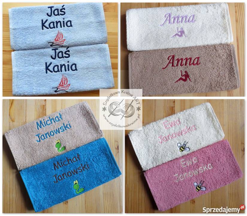 Ręcznik z IMIENIEM DZIECKA haftem PREZENT zająca kujawsko-pomorskie Toruń