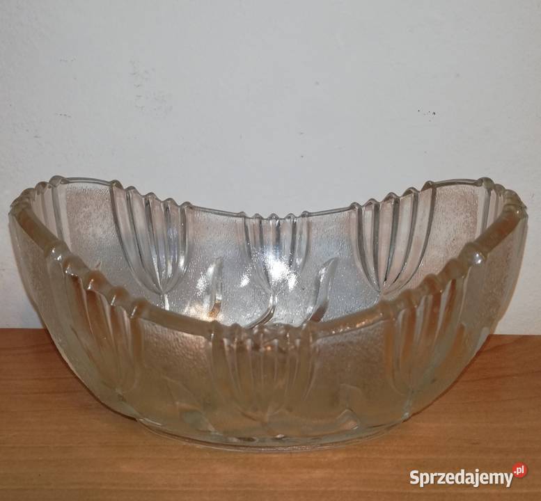 Stare szkło PRL Żardiniera Tulipany HSG Porcelana i szkło Warszawa
