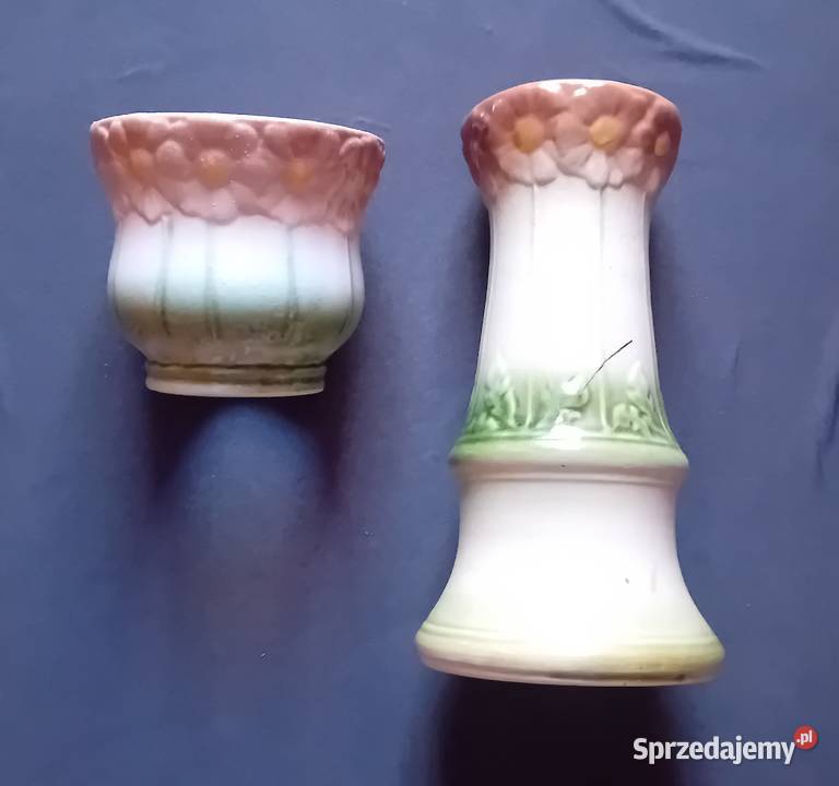 Majolika osłonka doniczki z kolumną Koźminek