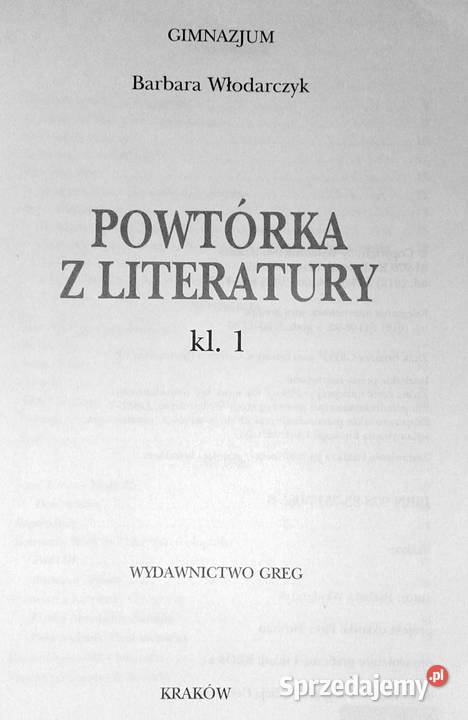 Powtórka z literatury kl 1 Barbara Włodarczyk