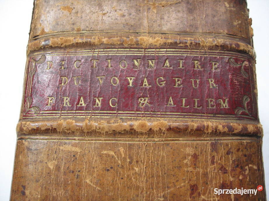 XVIII w Słownik Francuzko Niemiecki oprawa Skóra wielkopolskie Poznań