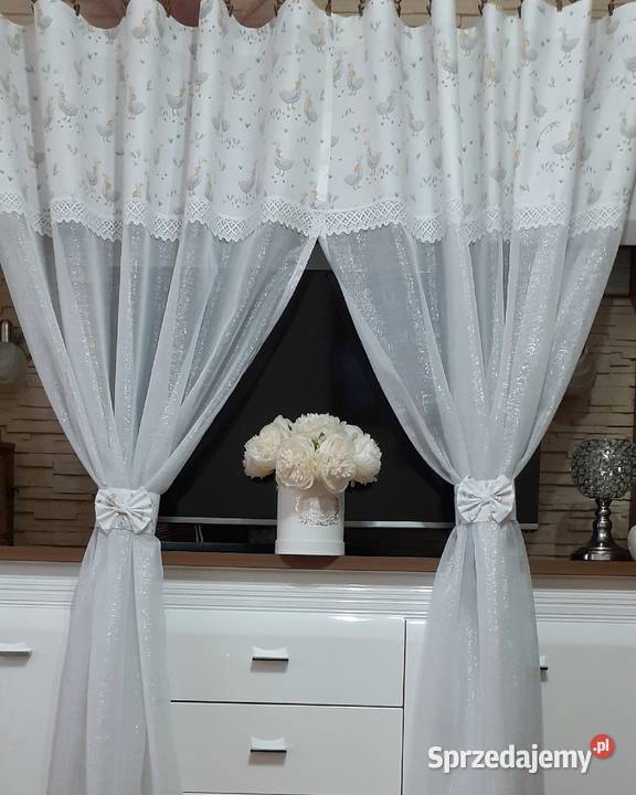 Firanki zasłonki dekoracyjne gąski biały mazowieckie Mława sprzedam