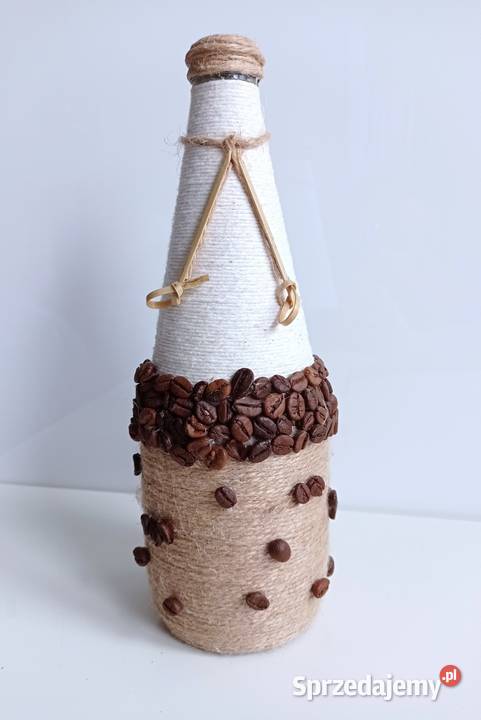 Butelka ręcznie zdobiona Coffe 750 ml Dekoracja brązowy Katowice