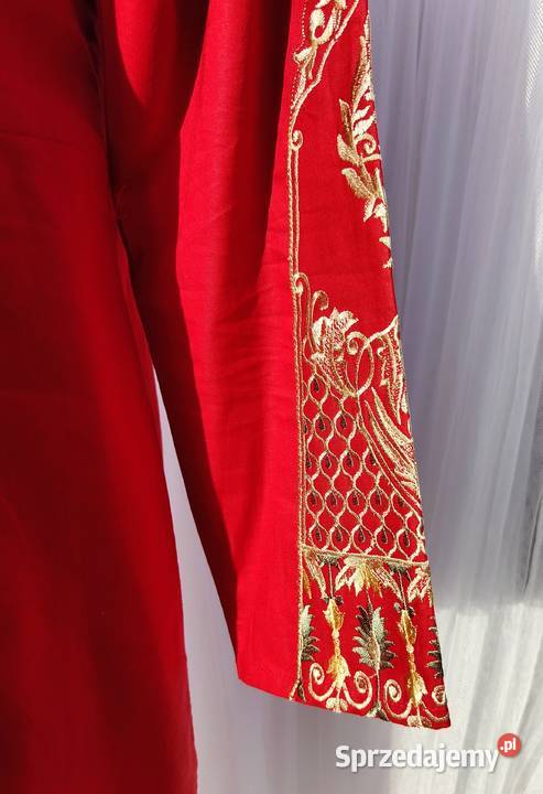 Orientalna tunika sukienka czerwona S 36 bawełna Szczecin