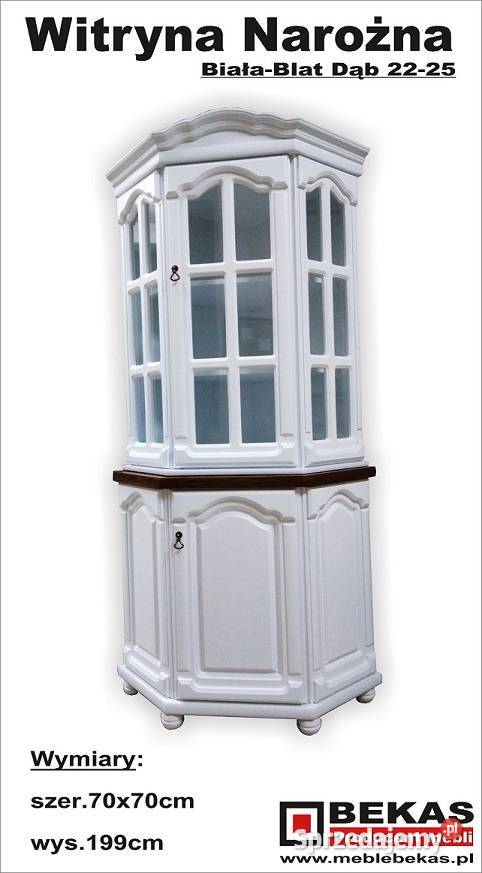 Śliczna Biała Witryna Narożna Stół Komoda Dąb sprzedam