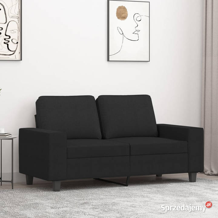 Sofa 2osobowa czarna 120 tapicerowana tkaniną mazowieckie Warszawa