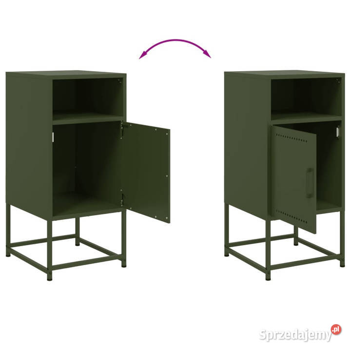 Szafka nocna oliwkowa zieleń 36x39x78 stal Warszawa