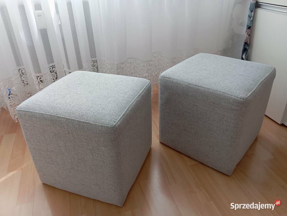 Pufy prawie nowe w kolorze jasnego popielu Bytom