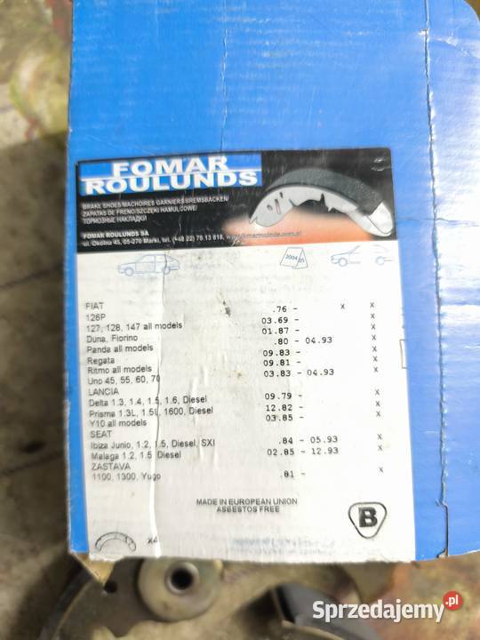 Szczęki hamulcowe fiat 126p osobowe Szczęki hamulcowe Chojnice