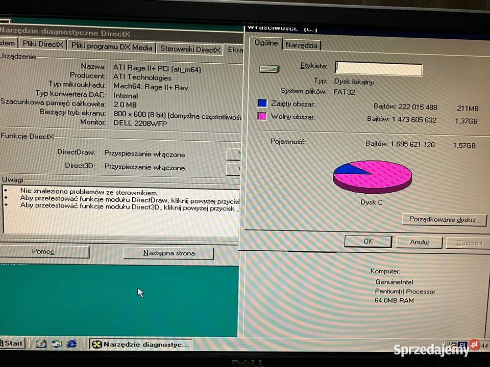 Zabytkowy komputer PC AT Pentium MMX 166MHz
