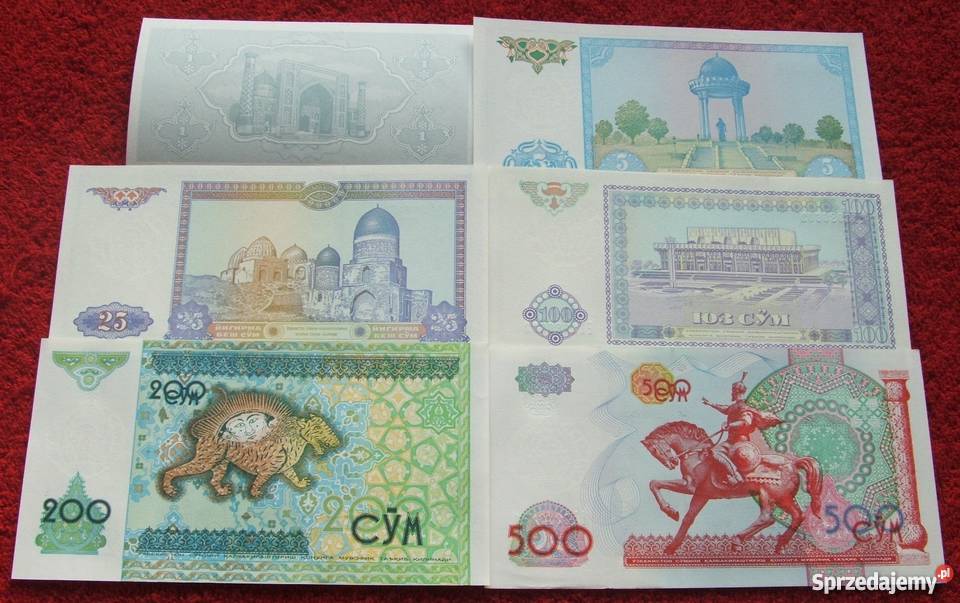UZBEKISTAN Kolekcjonerskie Banknoty Zestaw 6 Katowice