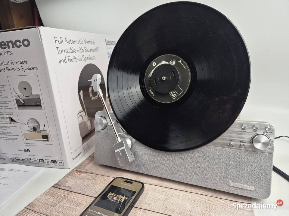 Gramofon pionowy automatyczny wbudowane głośniki Elektronika