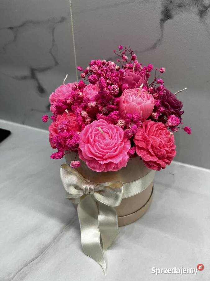 Prezent Kwiatowy box ze swiec