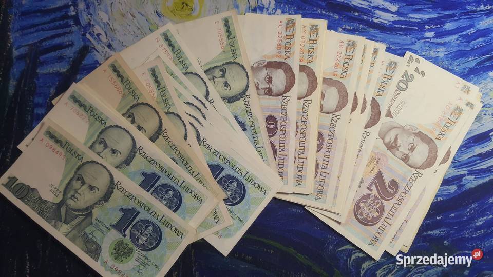 Duży zestaw banknotów PRL mazowieckie Warszawa