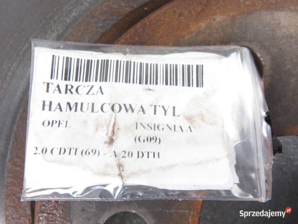 TARCZE HAMULCOWE TYŁ OPEL INSIGNIA A 20 CDTI osobowe małopolskie
