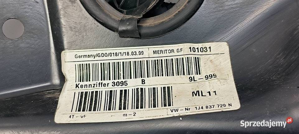 PODNOŚNIK SZYBY LP VOLKSWAGEN GOLF IV 1J4837755F Lipno