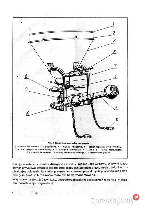 Rozsiewacz nawozów RNZ N012 instrukcja i katalog Pozostałe Stalowa Wola
