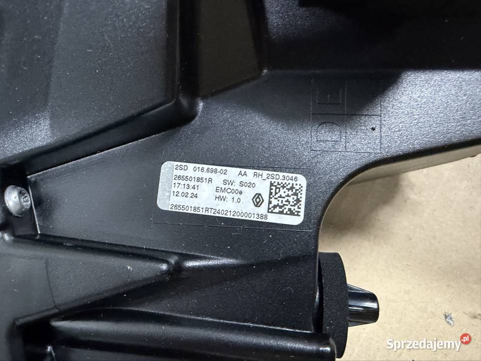 Lampa prawa tył tylna Renault Rafale 24 lubuskie Drezdenko