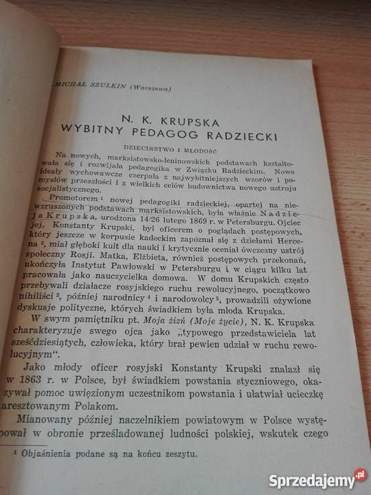 N K Krupska wybitny pedagog radziecki Michał Gdańsk