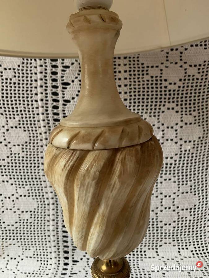 Stara elegancka duża lampa mosiądz kamień Bystrzyca Kłodzka